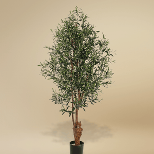 Kunstolijfboom 'Flora' - 170 cm hoog met levensechte polyester bladeren en stevige stam in een stevige plastic pot (Ø 17 cm). UV-bestendig en geschikt voor binnen- en buitengebruik. Perfect voor een mediterrane sfeer in huis of tuin.